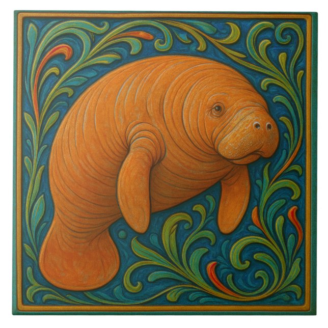 Manatee - Keramik Tile Fliese (Vorderseite)