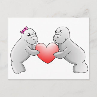 Manatee-Liebe-Postkarte Postkarte