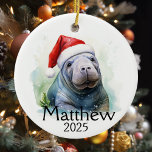 Manatee Lover Personalisierte Aquarellfarbe Keramik Ornament<br><div class="desc">Dieses Design kann in dem Bereich personalisiert werden, der durch das Ändern des Fotos und/oder Textes zur Verfügung gestellt wird. Sie können auch angepasst werden, indem Sie auf Vorlage personalisieren klicken und dann auf die Schaltfläche klicken, um weitere Optionen anzupassen, um die Hintergrundfarbe zu löschen oder zu ändern, Text hinzuzufügen,...</div>