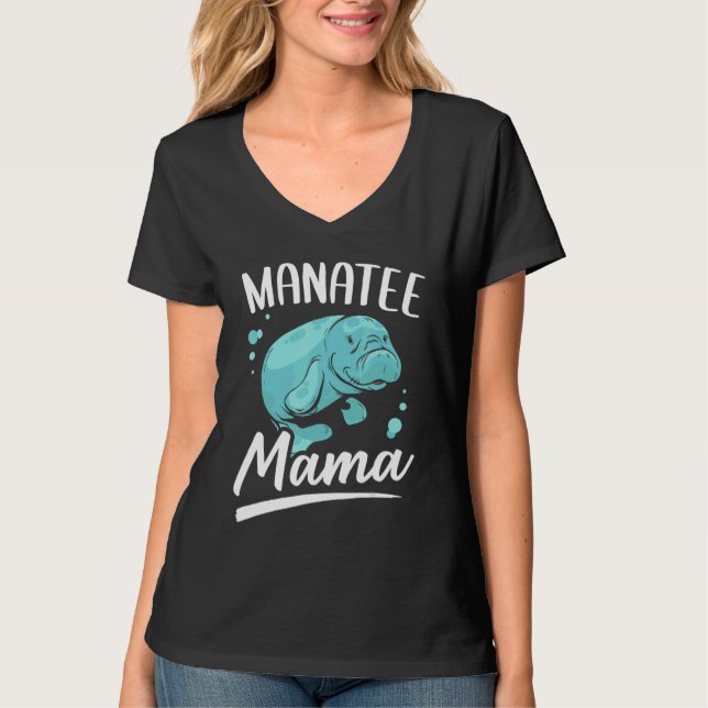 Manatee Mama Meerwasserkühe T-Shirt (Vorderseite)