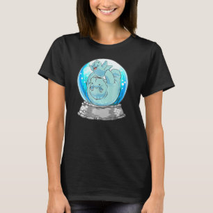 Manatee Mama und Baby Playing Niedliche Schneeglob T-Shirt