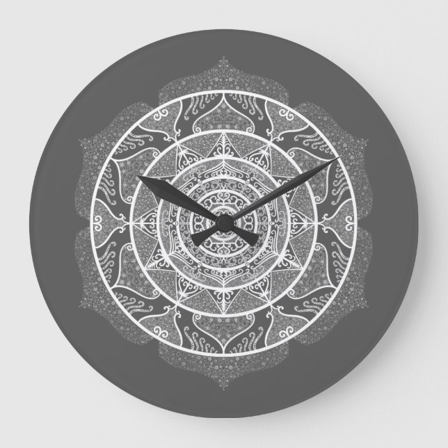 Manatee Mandala Große Wanduhr (Vorderseite)