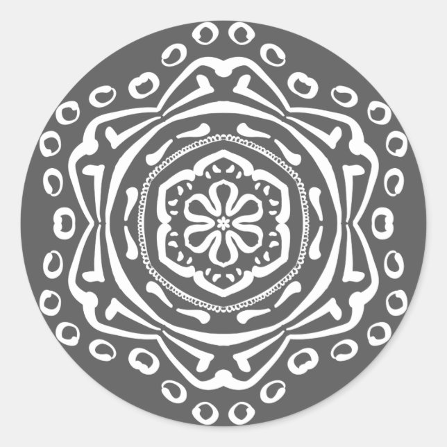 Manatee Mandala Runder Aufkleber (Vorderseite)