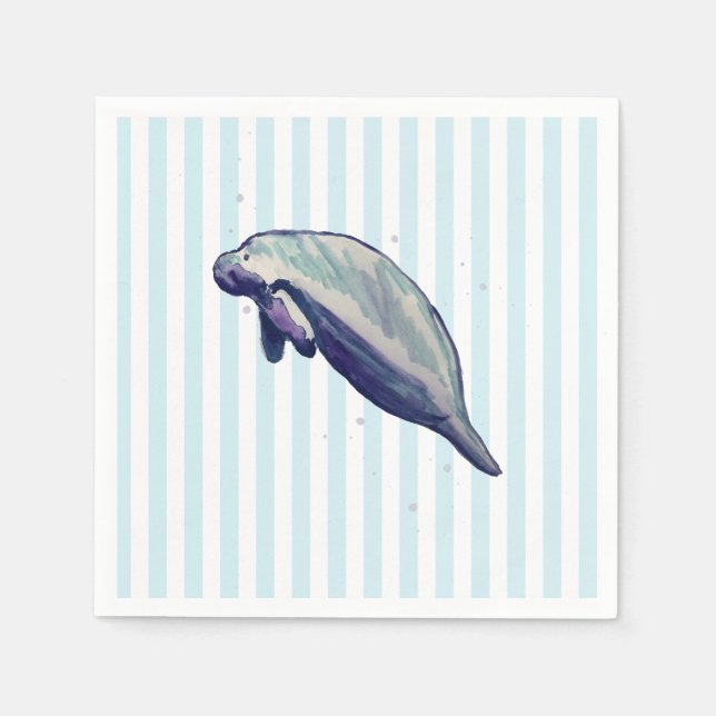Manatee Painting Splash Serviette (Vorderseite)