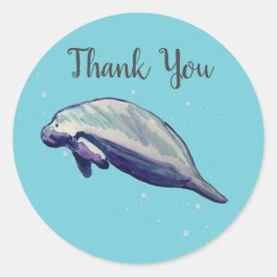 Manatee Party Danke Stickers