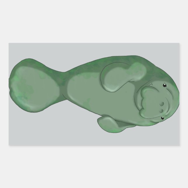Manatee Rechteckiger Aufkleber (Vorderseite)