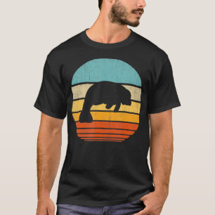Manatee Retro Vintag 60er 70er Sunset Sea Cow Anim T-Shirt