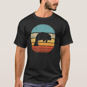 Manatee Retro Vintage 60er 70er Sonnenuntergang Se T-Shirt