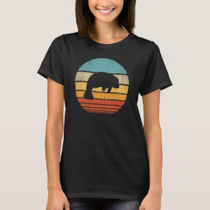 Manatee Retro Vintage 60er 70er Sonnenuntergang Se T-Shirt