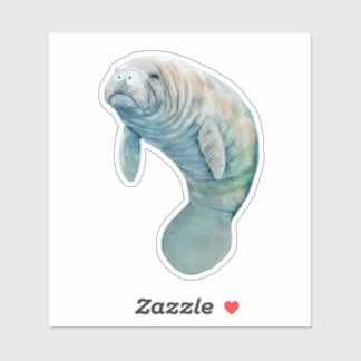 Manatee schwimmen im Wasseraufkleber Aufkleber