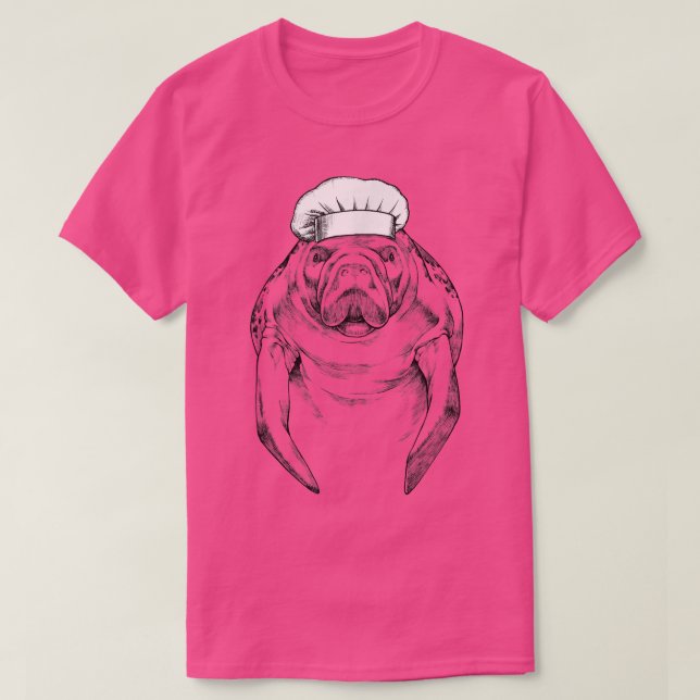 Manatee Sea Cow Animal Koch Funny Cooking Cook T-Shirt (Design vorne)