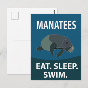 Manatee Sea Cow Tiermanatee Postkarte