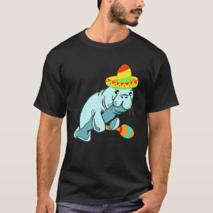 Manatee Sombrero Kostüm Mexikanisches Meerskuh Dug T-Shirt
