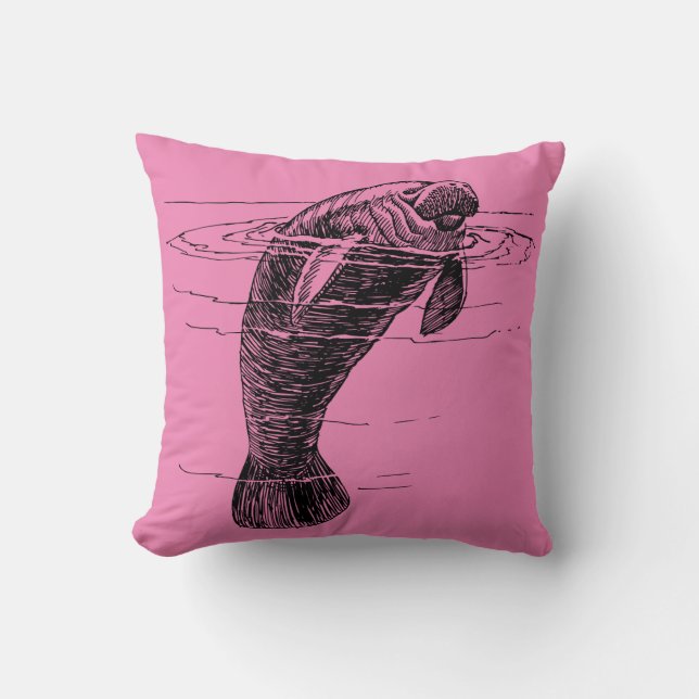 Manatee Throw Pillow Kissen (Vorderseite)