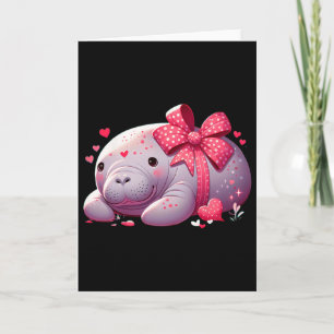 Manatee Valentinstag Herzen Tier Meer Ozean 1  Karte