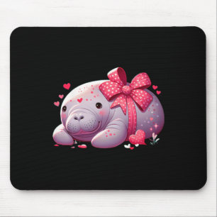 Manatee Valentinstag Herzen Tier Meer Ozean  Mousepad