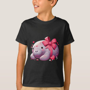 Manatee Valentinstag Herzen Tier Meer Ozean T-Shirt