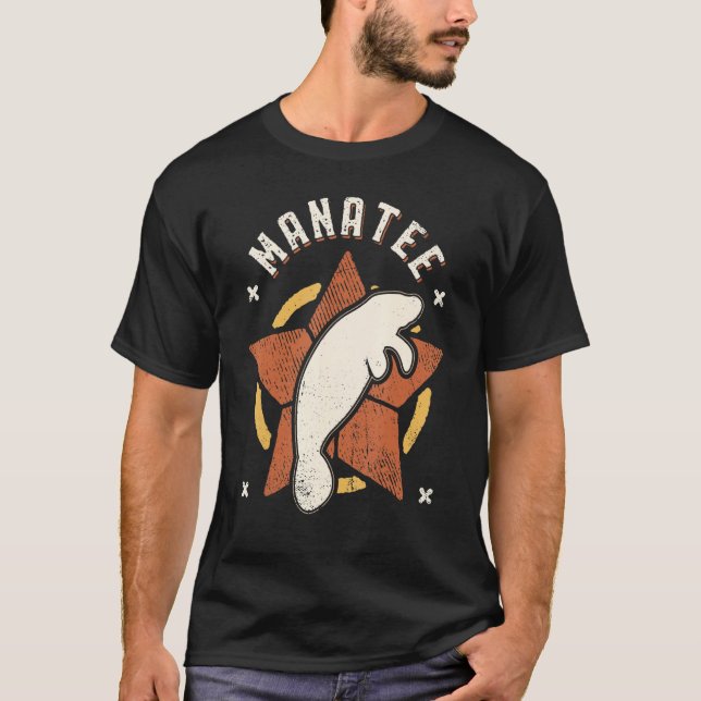 Manatee Vintage Retro Classic Animal T-Shirt (Vorderseite)