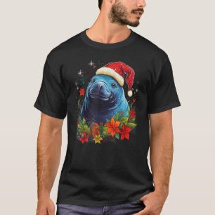 Manatee Weihnachten Xmas Feiertag Seekuh Lustiges T-Shirt