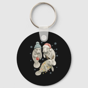 Manatee Weihnachts Manatee Santa Rentiere Lichter Schlüsselanhänger