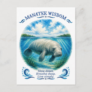 Manatee-Weisheit unter dem tropischen Meer Postkarte
