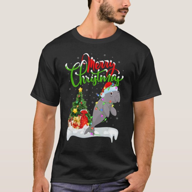 Manatee   Xmas Decorations Santa Manatee Christmas T-Shirt (Vorderseite)
