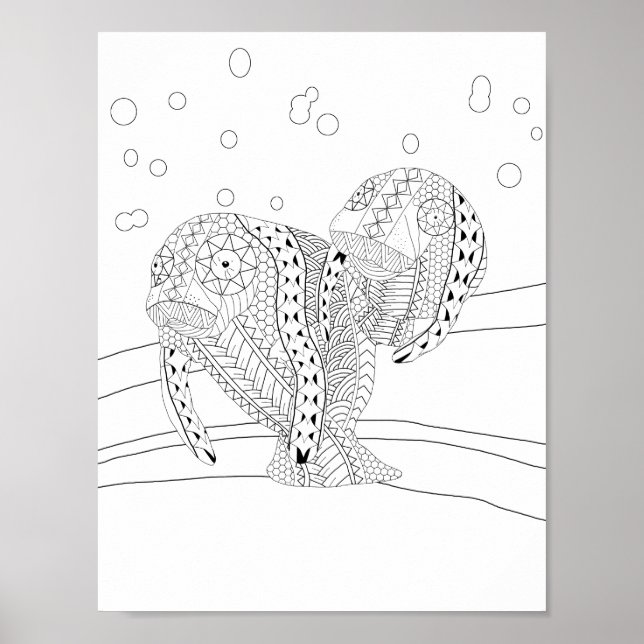 Manatees Adult Coloring Poster (Vorne)