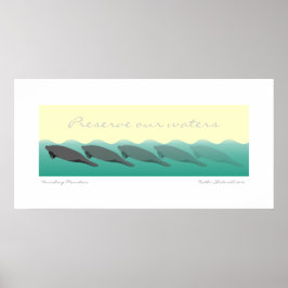 Manatees - Bewahren Sie unsere Gewässer 36 x 18 Poster