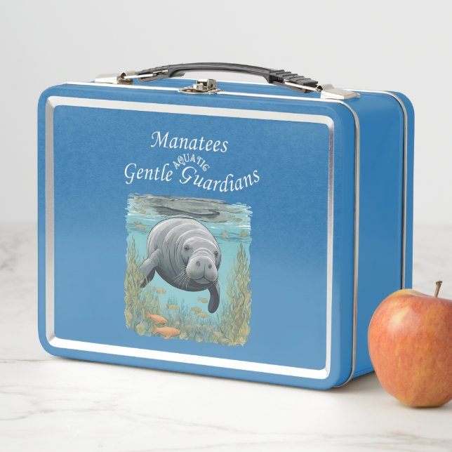 Manatees Gentle Aquatic Guardians Metall Brotdose (Beispiel)