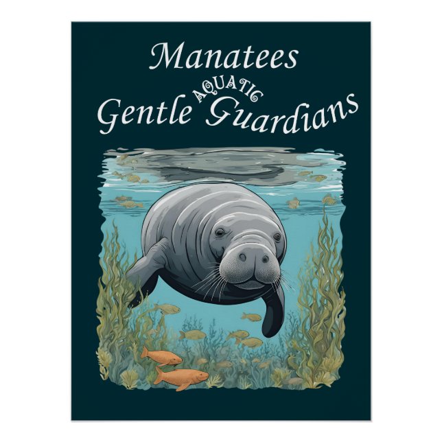 Manatees Gentle Aquatic Guardians Poster (Vorderseite)