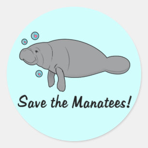 Manatees Gerettet Runder Aufkleber