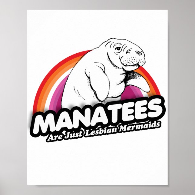 Manatees sind nur lesbische Meerjungfrauen Poster (Vorne)