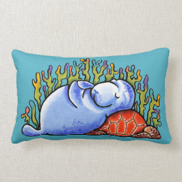 ManateSea Turtle Slumber Party Blau Lendenkissen