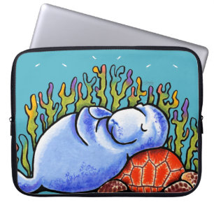 ManateSea Turtle unter Meereslandschaft Blau Laptopschutzhülle
