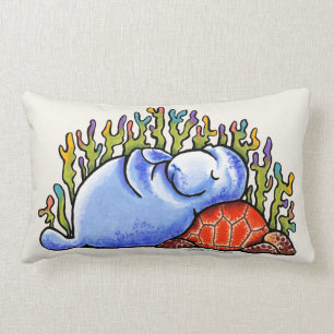 Manatis-Seeschildkröte-Schlummer-Party-Strand-San Lendenkissen