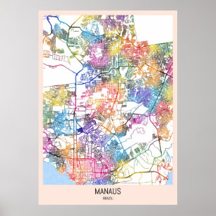 Manaus Brasilien City Map Poster