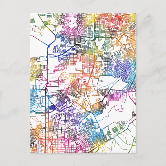 Manaus Brasilien City Map Postkarte (Vorderseite)