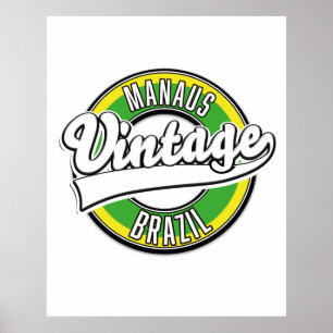 Manaus Brasilien Vintage-Logo Poster