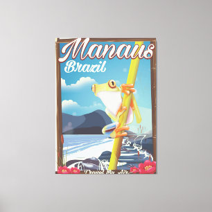 Manaus Brasilien Vintage-Reiseposter Leinwanddruck