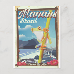 Manaus Brasilien Vintage-Reiseposter Postkarte