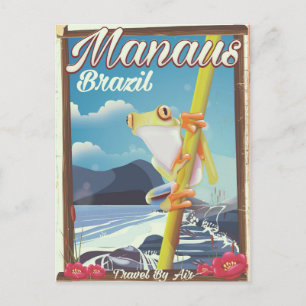 Manaus Brazil Vintage Reiseplakat Postkarte