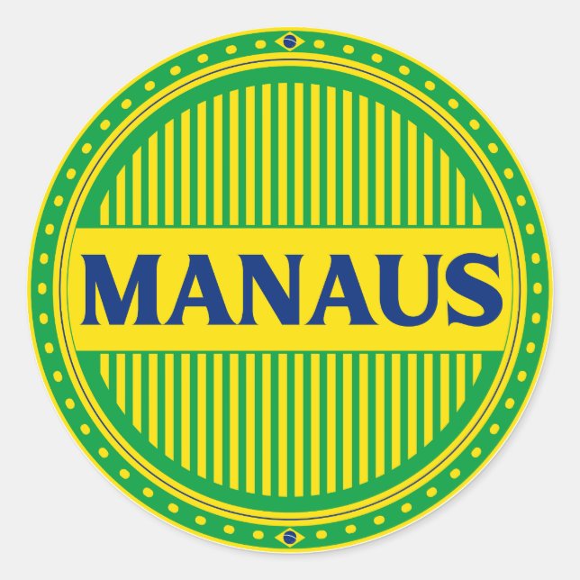 Manaus City Pride – Brazilian Identity Runder Aufkleber (Vorderseite)