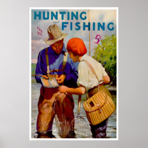 Mancave Jagdkunst Fischereiplakat Vintage-Druck Poster