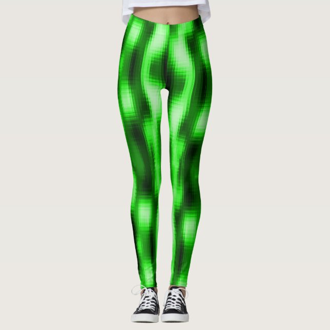 Manchado verde e preto estilo pastilhas de vidro leggings (Vorderseite)
