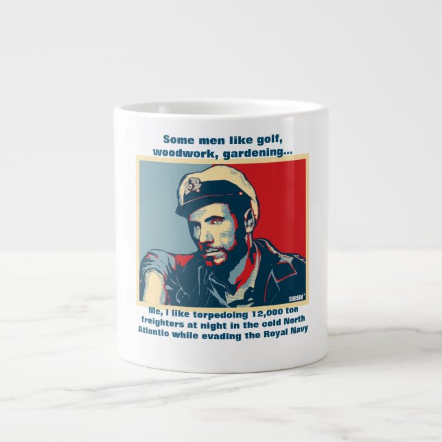 Manche Männer mögen Golf... Ich mag Torpedoschiffe Jumbo-Tasse (Vorderseite)