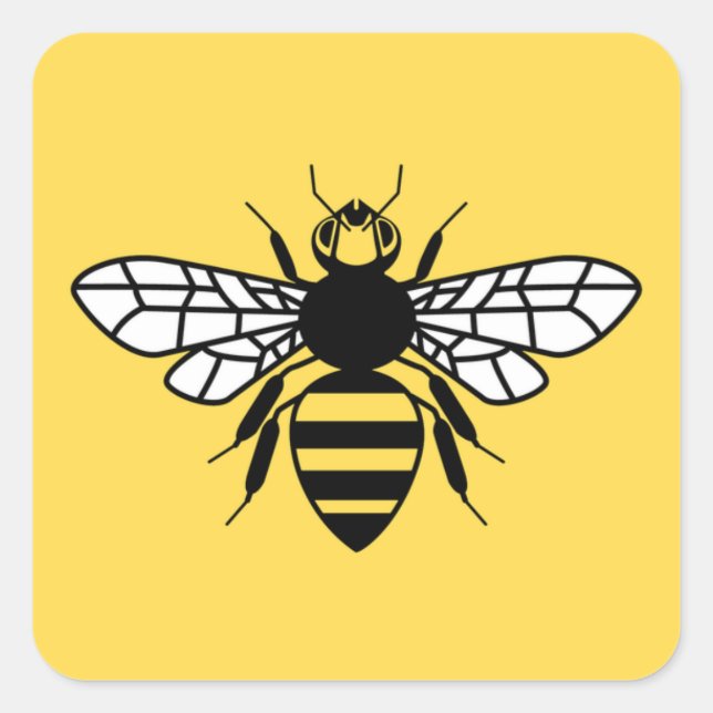 Manchester Bee Quadratischer Aufkleber (Vorderseite)