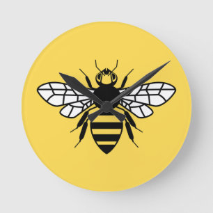 Manchester Bee Runde Wanduhr