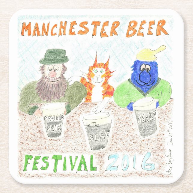 Manchester Beer Festival Januar jedes Jahres Rechteckiger Pappuntersetzer (Vorderseite)