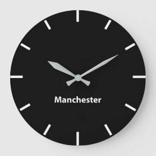 Manchester Black Face Time Zone Newsroom Wall Große Wanduhr