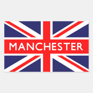 Manchester: Britische Flagge Rechteckiger Aufkleber